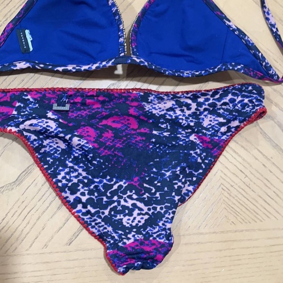 0290 Zingara Blue and Pink Cheeky Bikini - Picture 10 of 14